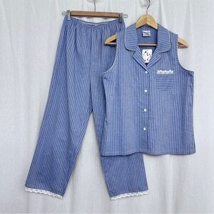 Wonderbra Blue Striped Women's Pajama Set